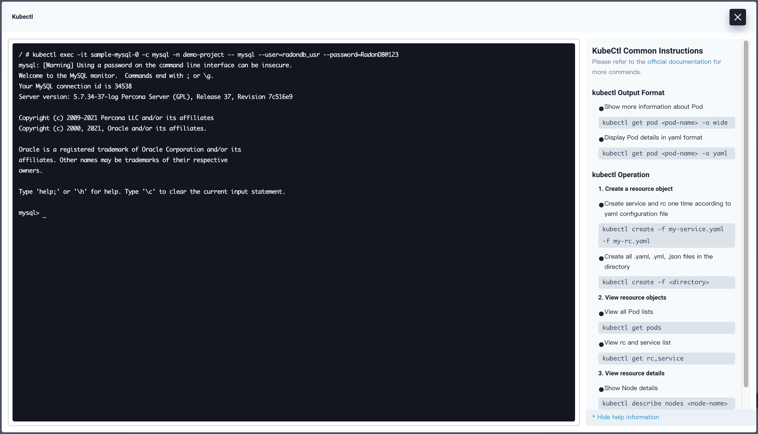 Access RadonDB MySQL